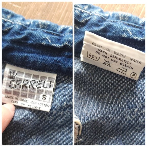 Vintage J Carreli Mixed Media Denim Acid Wash Jacket - Picture 11 of 11